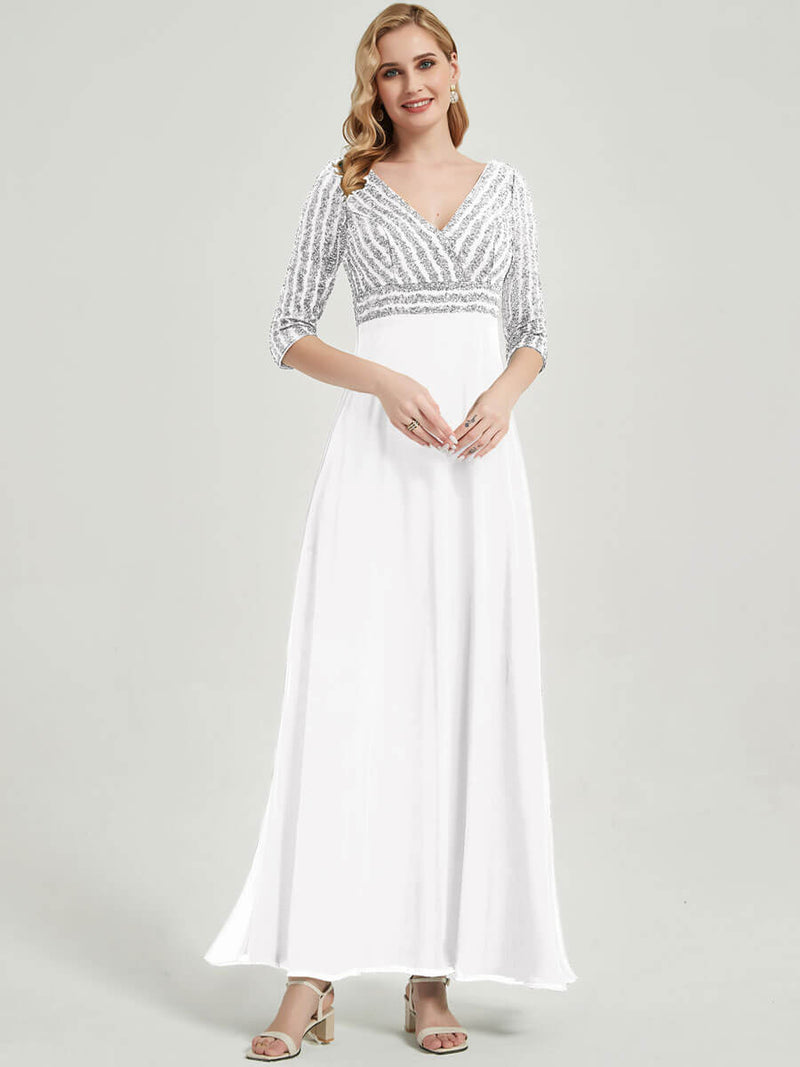 white formal dress nz White Sequin Formal Dresses