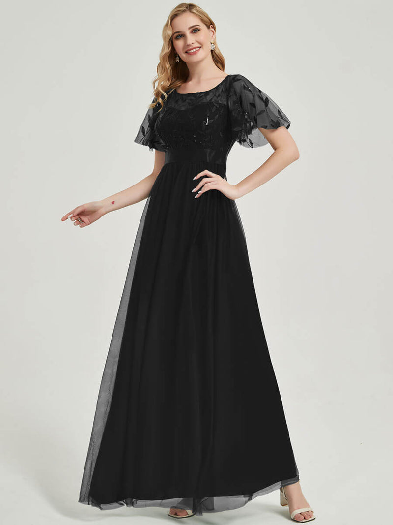 black evening dress nz Carnation Black Satin Maxi Dress