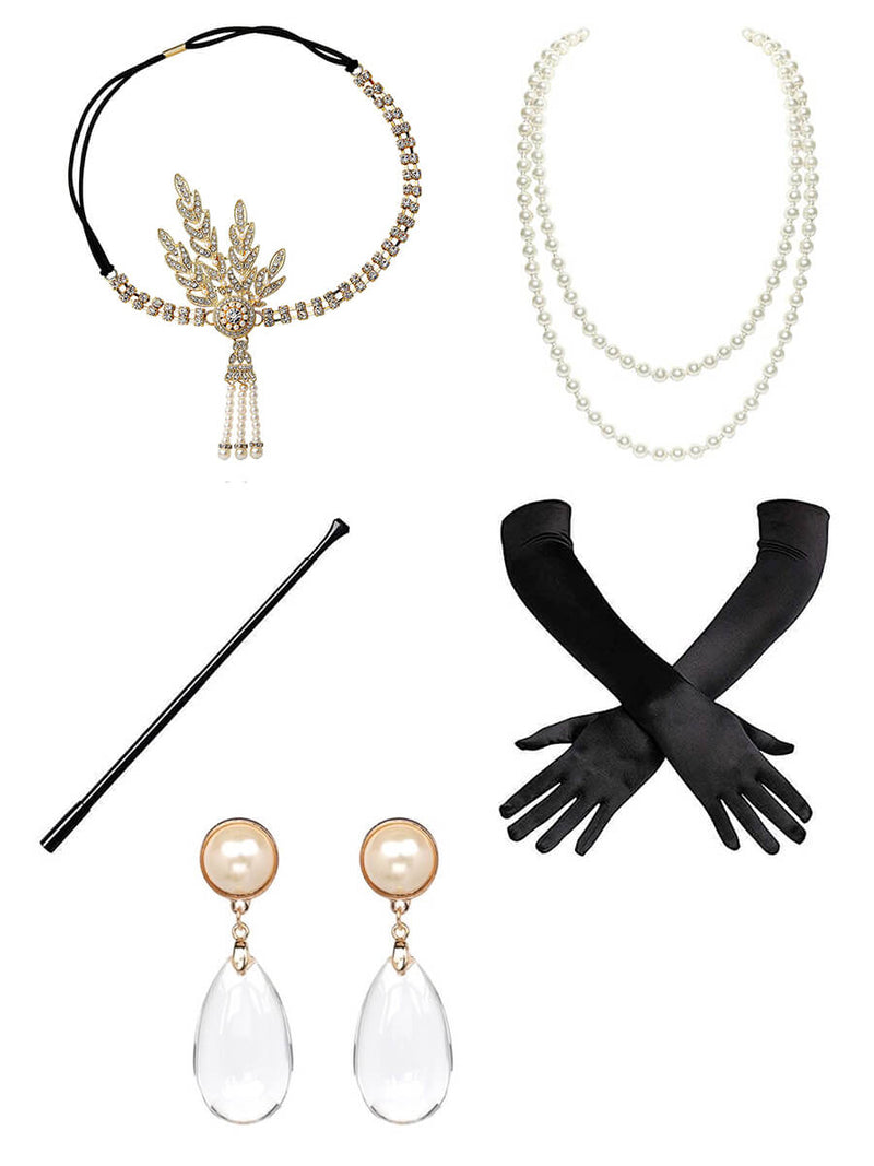 Gold Gatsby’s Party Accessories 5Pcs Set