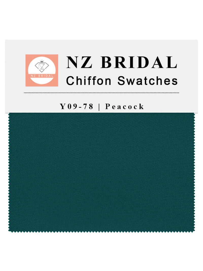 Peacock Fabric Swatch Samples Chiffon