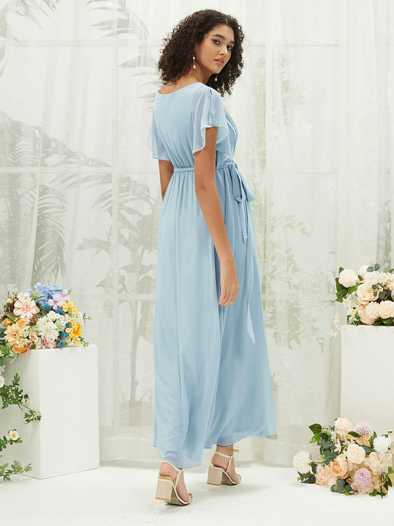 chiffon dress nz 100 Percent Pure Silk Ivory Silk Chiffon Dress: Handmade Pleated Butterfly Sleeve Midi