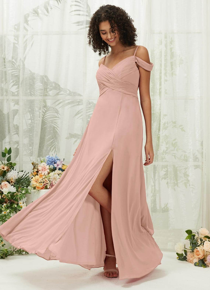 Dusty Pink Sweetheart Chiffon Convertible Bridesmaid Dress Pocket Change Color From Swatches / XS / N0-2 Dusty Pink Sweetheart Chiffon Convertible Bridesmaid Dress Pocket Change Color From Swatches / XS / N0-2