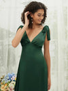 NZ Bridal Emerald Green Detachable Satin Backless bridesmaid dresses BH30512 Gloria d