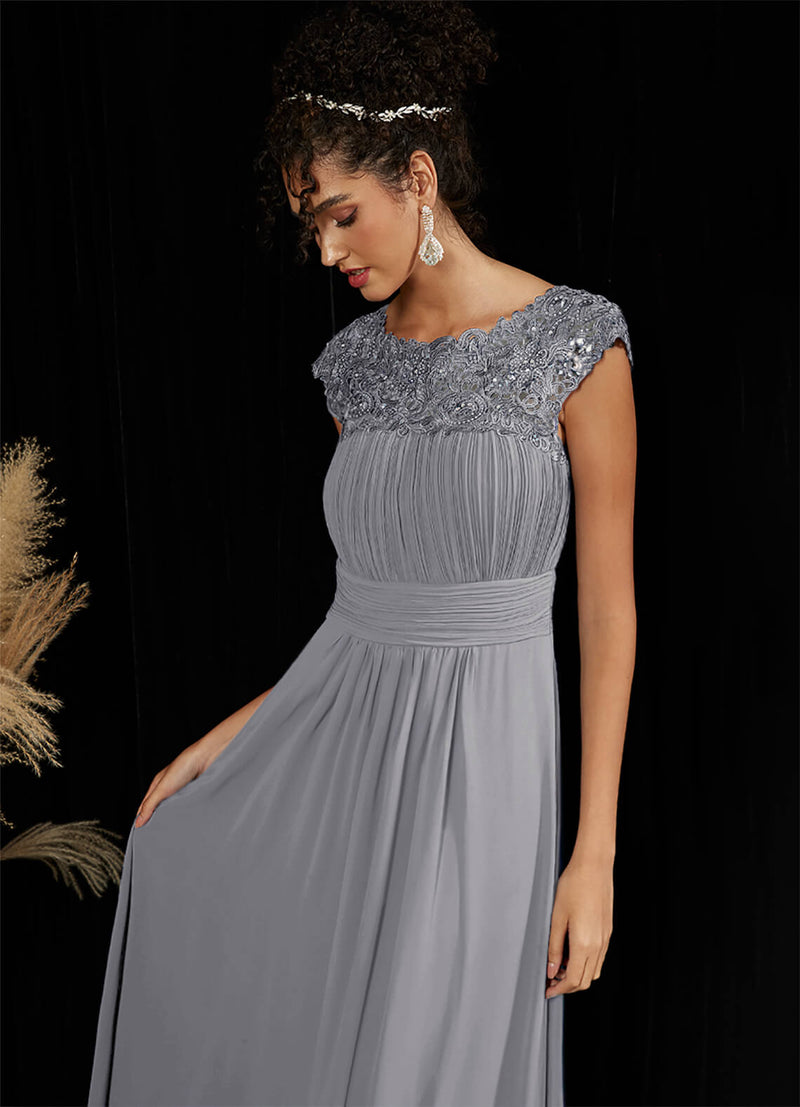 dolphin grey dress Azazie Alia