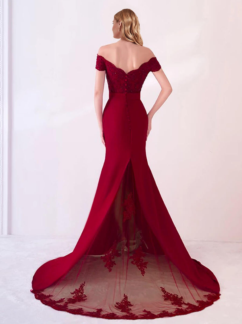 Wine Red Bead Vintage Lace Mermaid Bridesmaid Dresses Party Gowns NZ Bridal Wine Red Bead Vintage Lace Mermaid Bridesmaid Dresses Party Gowns NZ Bridal