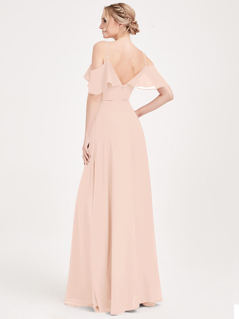 Pearl Pink Convertible Bridesmaid Dress-ZOLA Convertible Bridesmaid Dress-ZOLA Cold-Shoulder Flounced Sleeves Chiffon A-line Gown For Bridesmaid Party Pearl Pink Convertible Bridesmaid Dress-ZOLA Convertible Bridesmaid Dress-ZOLA Cold-Shoulder Flounced Sleeves Chiffon A-line Gown For Bridesmaid Party