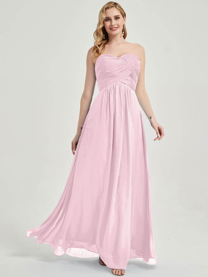 Blush Sweetheart Neck Strapless Chiffon Maternity Bridesmaid Dress NZ Bridal Blush Sweetheart Neck Strapless Chiffon Maternity Bridesmaid Dress NZ Bridal