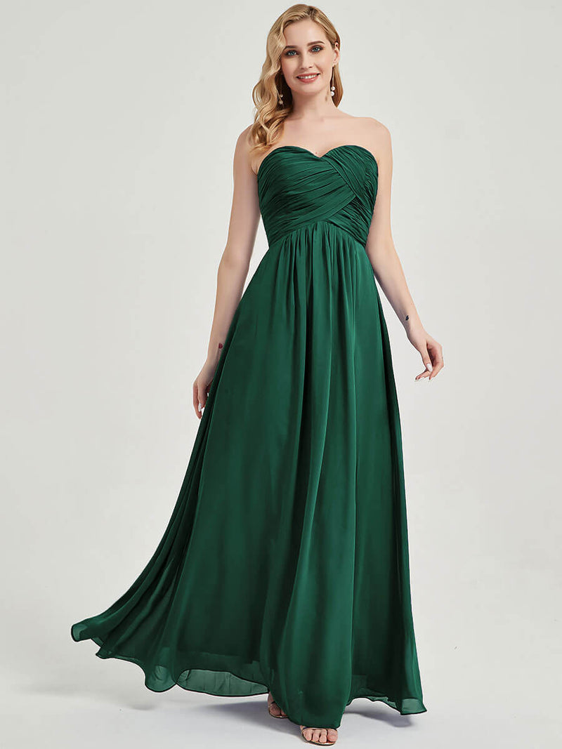 Emerald Green Strapless Sweetheart Chiffon Maternity Bridesmaid Dress Emerald Green / XS / N0-2 Emerald Green Strapless Sweetheart Chiffon Maternity Bridesmaid Dress Emerald Green / XS / N0-2