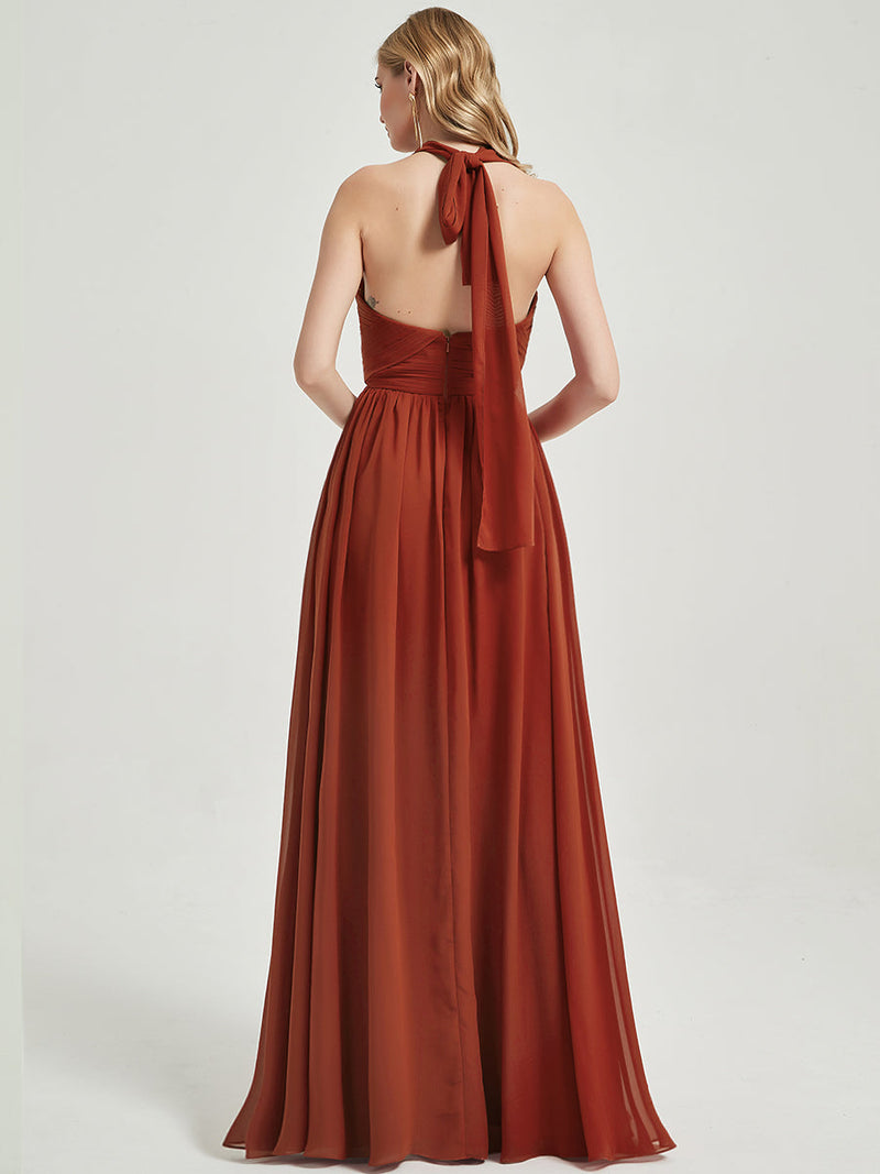 Pale Rose Pleated Convertible Maxi Chiffon Bridesmaid Dress Change Color From Swatches / M / N8-10 Pale Rose Pleated Convertible Maxi Chiffon Bridesmaid Dress Change Color From Swatches / M / N8-10