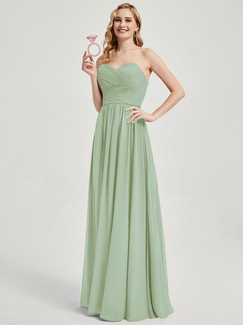 Sage Green Pleated Convertible Maxi Chiffon Bridesmaid Dress Change Color From Swatches / L / N12 Sage Green Pleated Convertible Maxi Chiffon Bridesmaid Dress Change Color From Swatches / L / N12