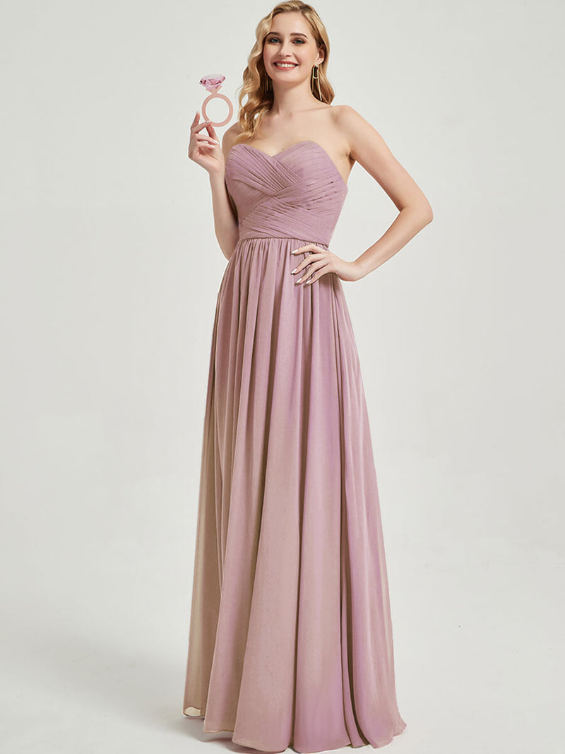 Vintage Mauve Pleated Convertible Chiffon Bridesmaid Dress NZ Bridal Vintage Mauve Pleated Convertible Chiffon Bridesmaid Dress NZ Bridal