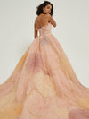 Luxury Strapless A-Line Tulle Fairy Chapel Train Prom Ball Gown-Lily