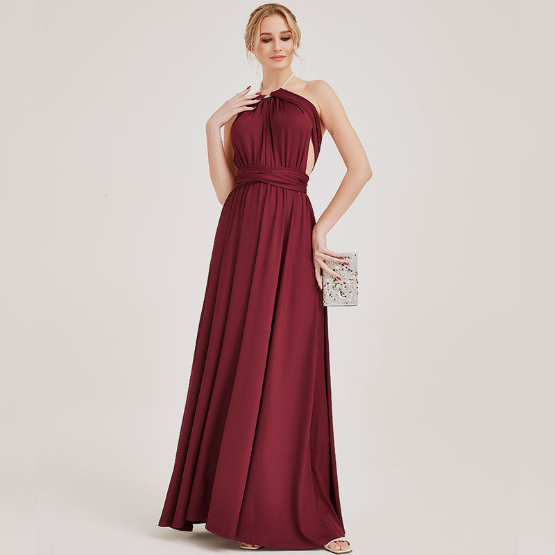 Wine Red Multiway Wrap Bandage Endless Way Maroon Color One Piece Convertible Bridesmaid Dress Wine Red / Plus Size 2 (US 12~20) / One Bandeau Wine Red Multiway Wrap Bandage Endless Way Maroon Color One Piece Convertible Bridesmaid Dress Wine Red / Plus Size 2 (US 12~20) / One Bandeau