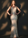 NZBridal Sequin Prom Dress 18691yey Camilla  Apricot Grey a