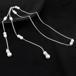 Trendy Pearls Wedding Evening Party High Low Backdrop Necklace