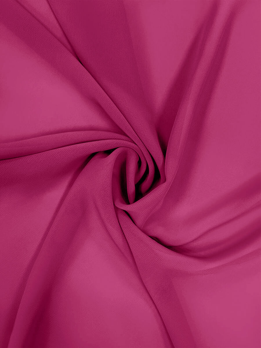NZBridal Chiffon Fabric By The 1/2 Yard Fuchsia