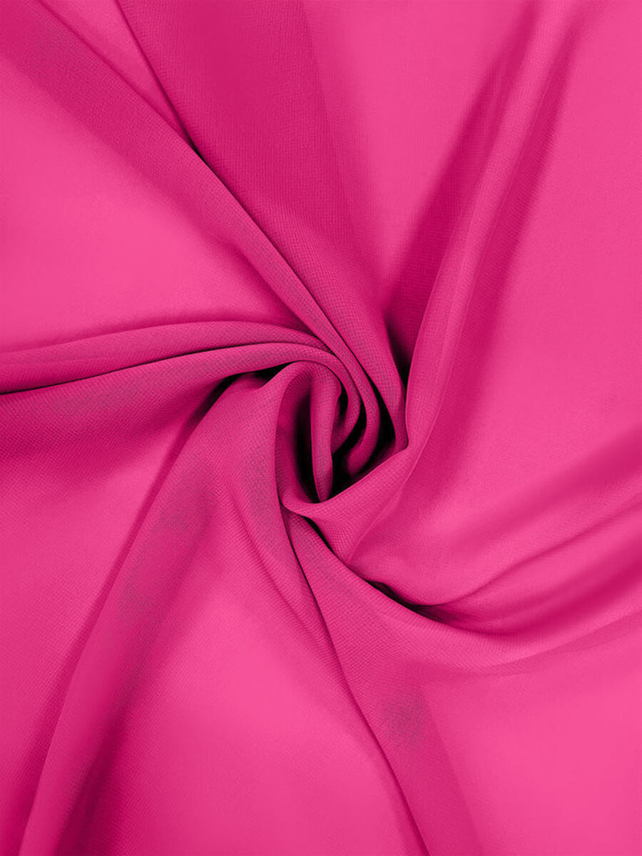 NZBridal Chiffon Fabric By The 1/2 Yard Hot Pink