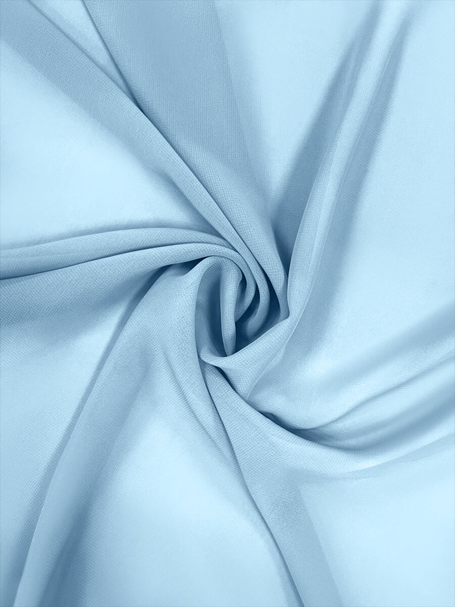 NZBridal Chiffon Fabric By The 1/2 Yard Light Blue