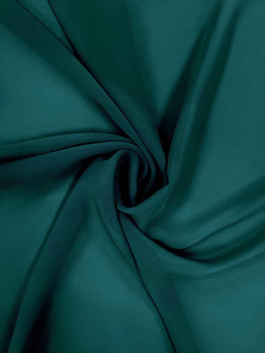 NZBridal Chiffon Fabric By The 1/2 Yard Peacock