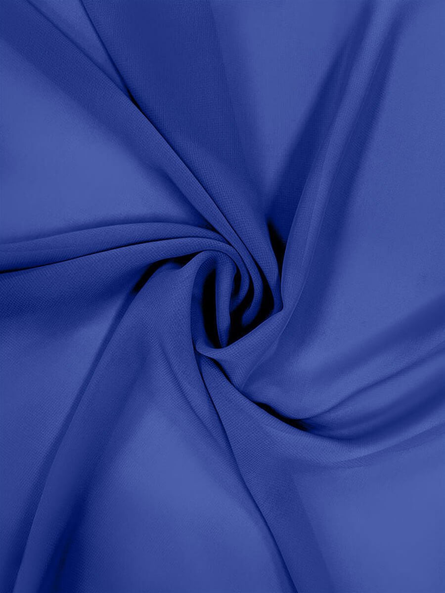 NZBridal Chiffon Fabric By The 1/2 Yard Royal Blue