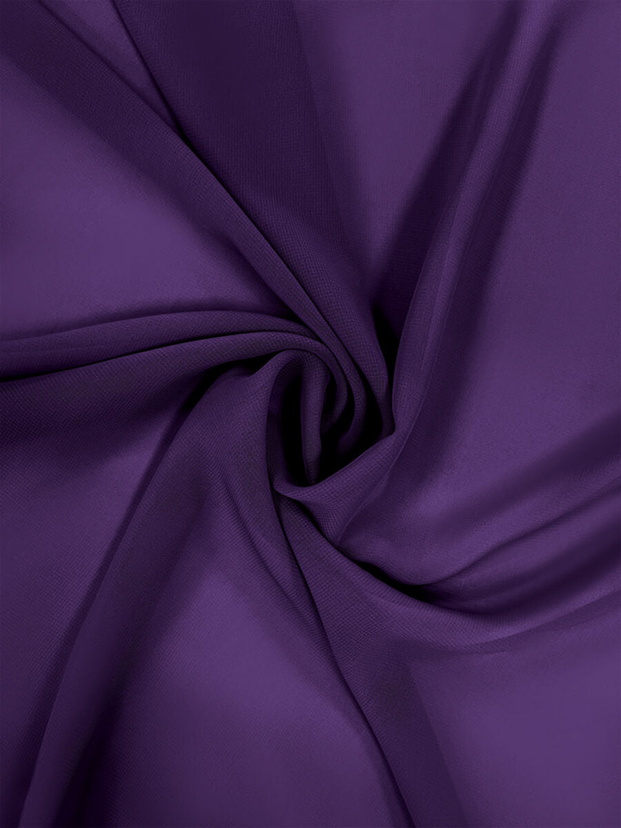 NZBridal Chiffon Fabric By The 1/2 Yard Royal Purple