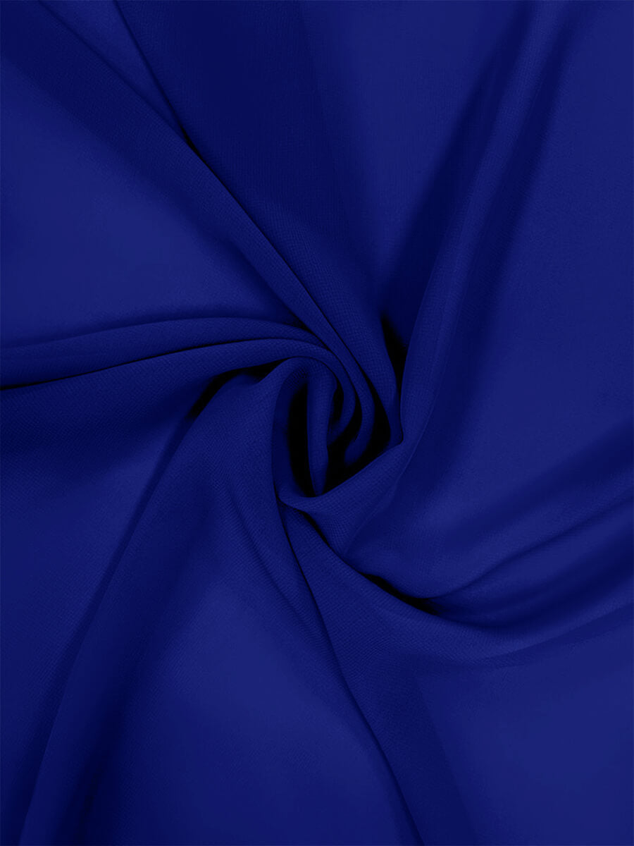 NZBridal Chiffon Fabric By The 1/2 Yard Sapphire Blue