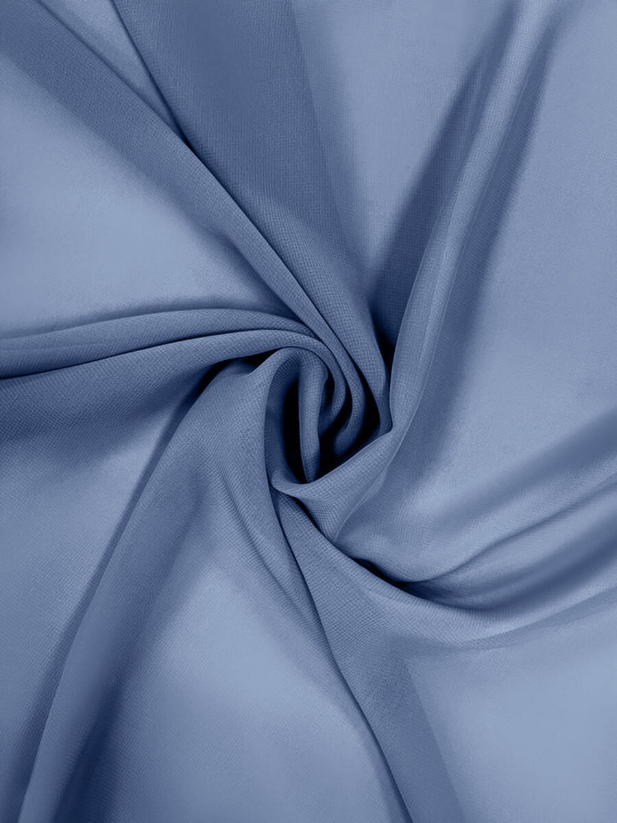 NZBridal Chiffon Fabric By The 1/2 Yard Slate Blue