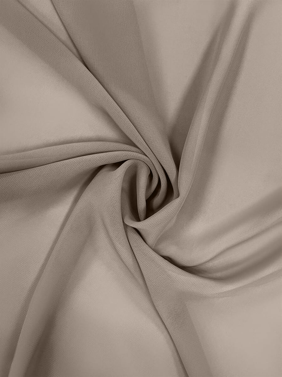 NZBridal Chiffon Fabric By The 1/2 Yard Taupe