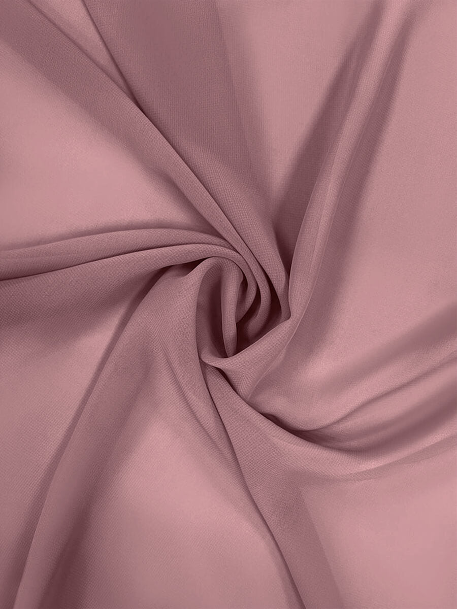 NZBridal Chiffon Fabric By The 1/2 Yard Vintage Mauve
