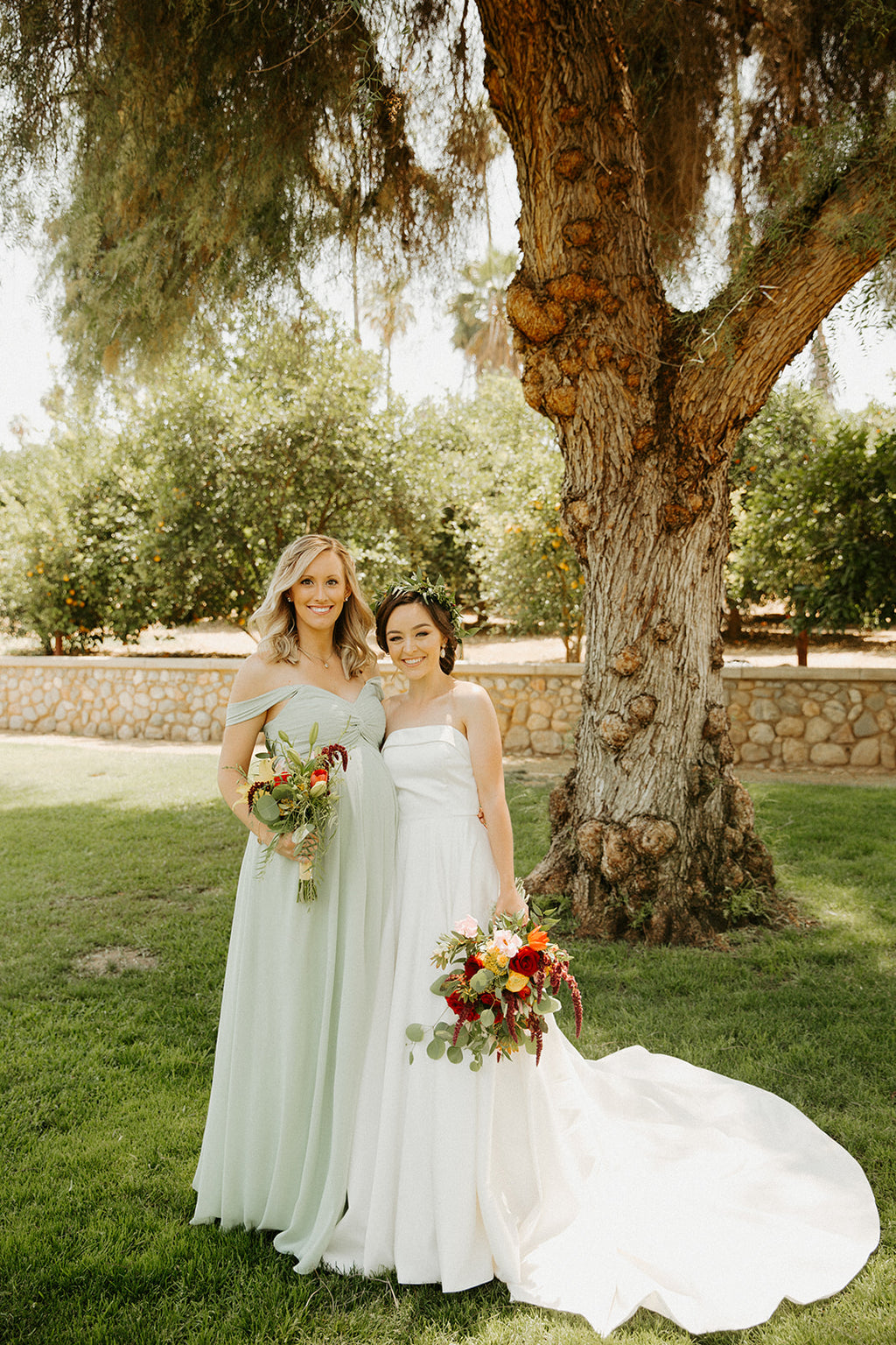 Green bridesmaid dresses are popular for weddings in 2023