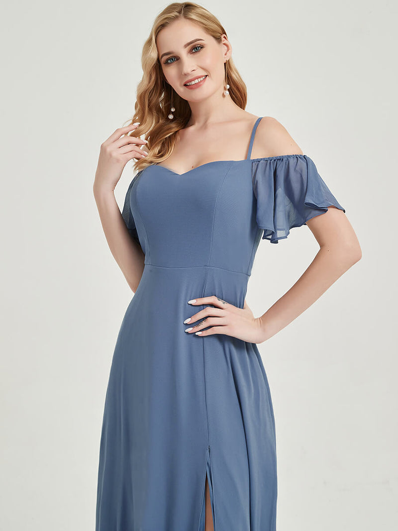 Off Shoulder Designe With A-line Silhouette Bridesmaid Dress