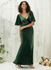  Emerald Green Velvet Bridesmaid Dress Wren