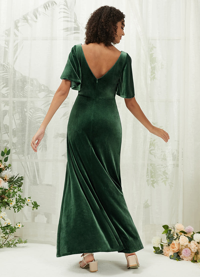  Emerald Green Velvet Bridesmaid Dress Wren for Women