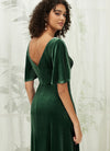 Emerald Green Velvet Bridesmaid Dress Wren for Women From NZ Bridal