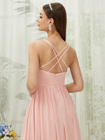 Chiffon Slit High Low Sweetheart Straps Pleated Flowy Bridesmaid Dress - Esme From NZ Bridal