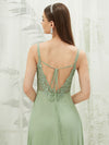 Silky Chiffon MULTI WAY Open V-Back Lace Applique Dress-Aria
