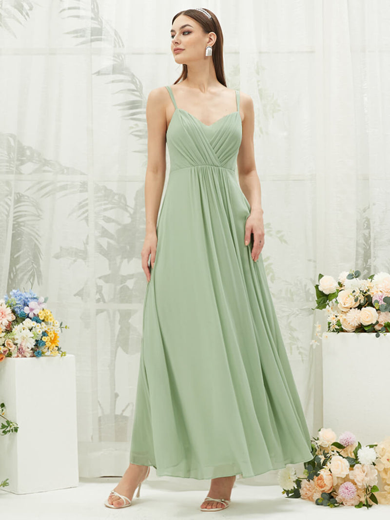 Silky Chiffon MULTI WAY Open V-Back Lace Applique Bridesmaid Dress Aria