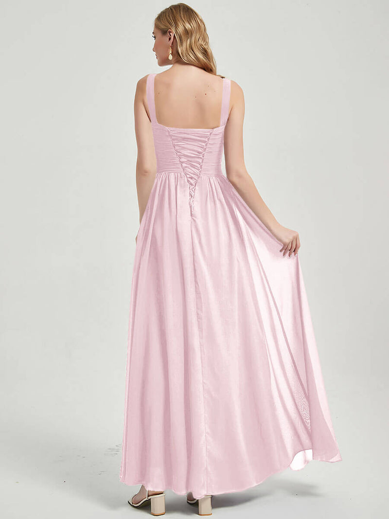 Blush Sleeveless Bridesmaid Dress-Flori