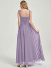Dusty Purple V Bridesmaid Dress for Wedding Party- Flori