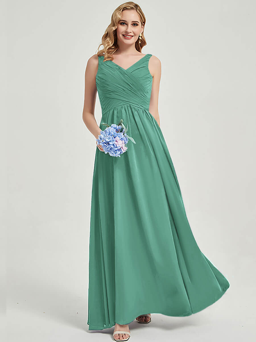 Eucalyptus Sleeveless Bridesmaid Dress-Flori