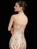 Sequin Sweetheart Slit Tassels Crystal Floor Length Mermaid Prom Dress - Ava