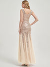 Champagne Gold Sequined Mermaid Evening Dress-Miyeon