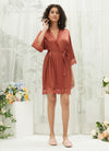 Silk Satin Bridal Party Robes Bridesmaid Robes with Lace Trim from NZ Bridal