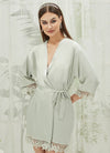 Silk Satin Bridal Party Robes Bridesmaid Robes with Lace Trim From NZ Bridal