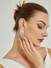 Silver Luxurious Metal Tassels Wedding Ear Studs Earring-Clips
