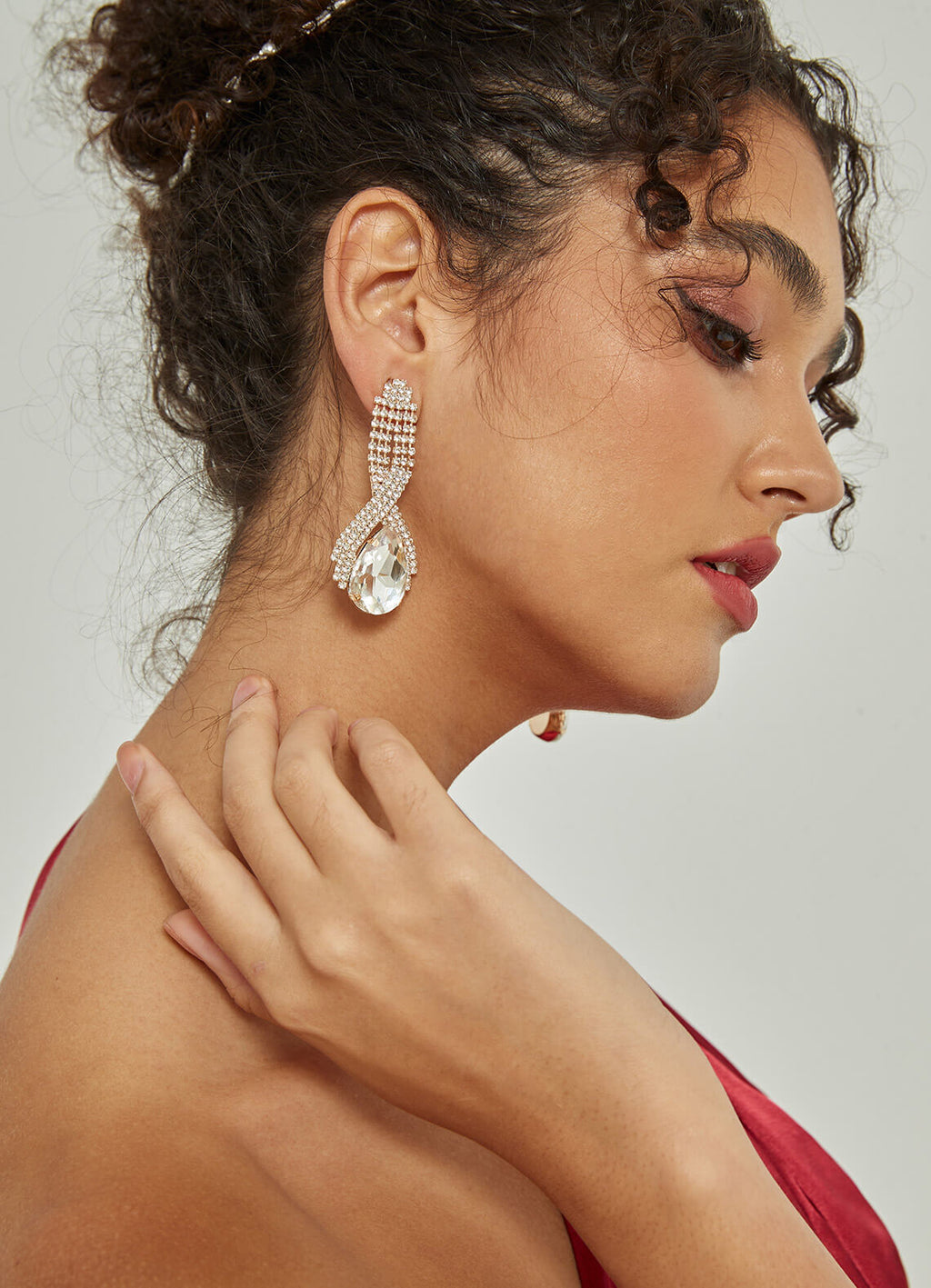 New Wedding Crystal Dangle Drop Earrings Pin with Rhinestones