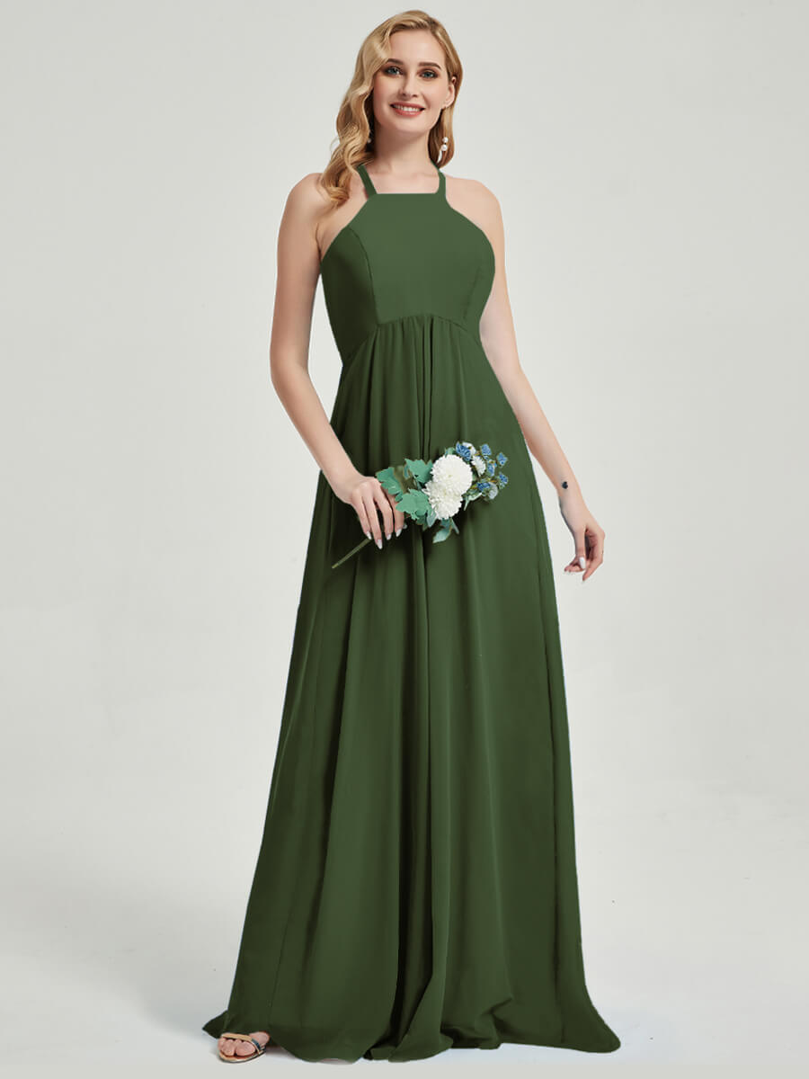 Olive Chiffon Bridesmaid Dress Sarah