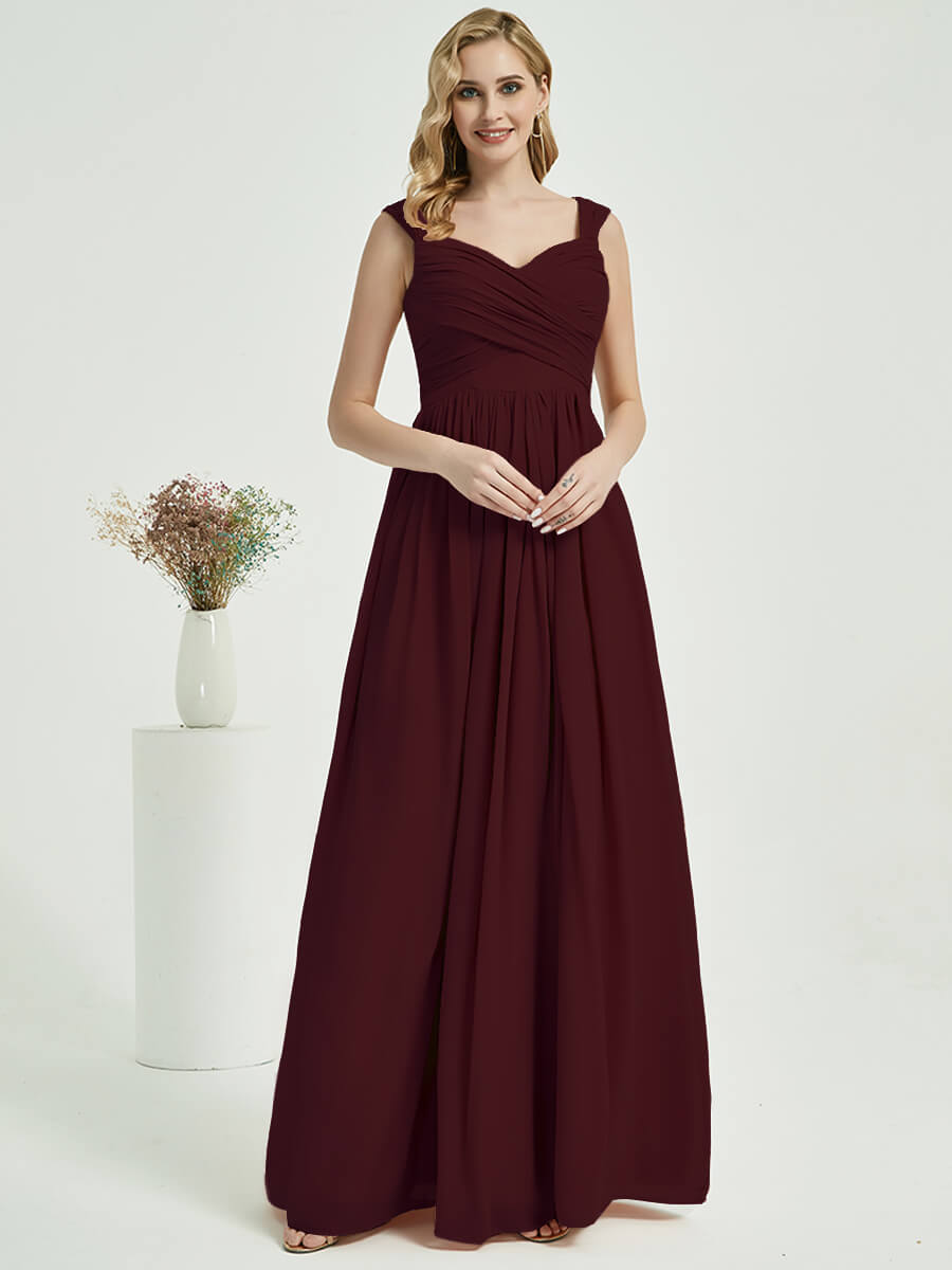 Burgundy Chiffon Bridesmaid Dress Raanana