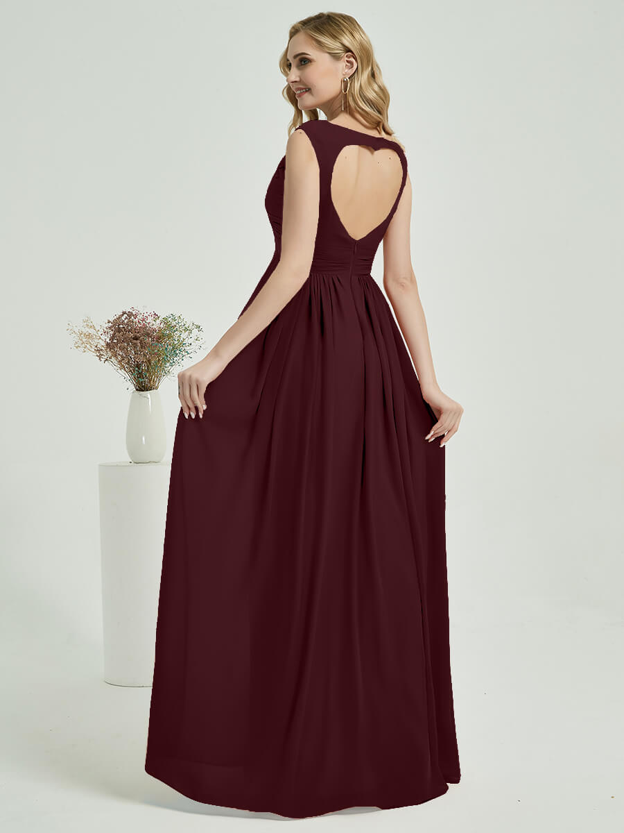 Burgundy Chiffon Bridesmaid Dress Raanana