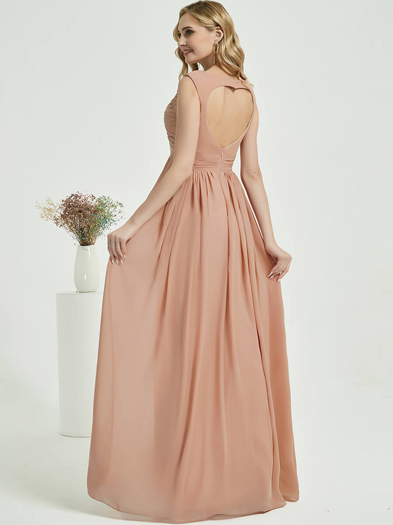 Floor Length Chiffon Bridesmaid Dress Raanana With Cutout At The Back